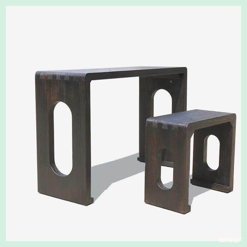 兰考木古琴桌凳古风手工专业多纯功能实木一体厂682桌凳家直桐销