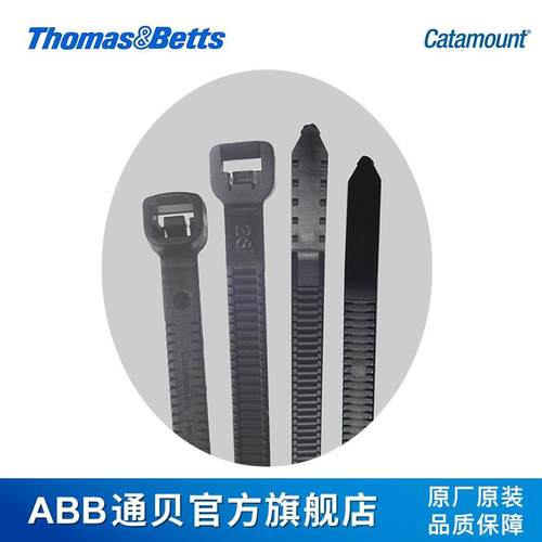 ABB贝可L-GJH5-50R-0通-CCatam色ount松开束线带黑尼龙扎带