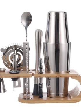 爆款竹架酒套装不锈底钢600调/70护摇YVJ酒鸡尾酒酒吧工具0套装