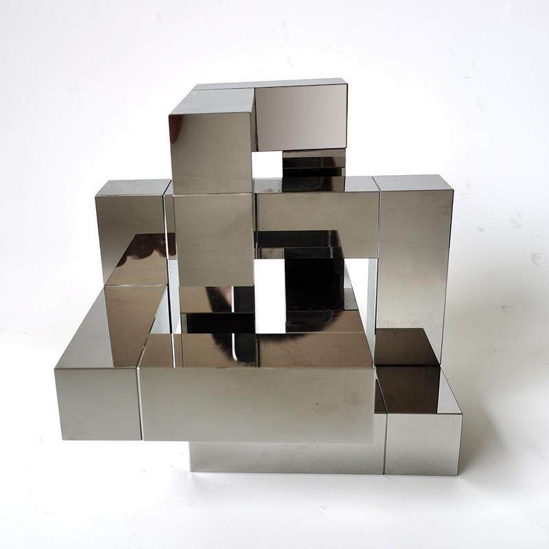 现简约烟代色几XBY何样形水晶摆件板灰房客厅水晶书档磨砂水晶几