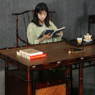 手工筇竹家具长方形画案书法桌书画桌仿古明式茶桌茶台宋式茶几