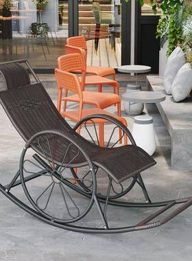 闲懒人摇摇椅藤椅老椅大人户外阳台休椅午休老爷Y18866人家用沙发