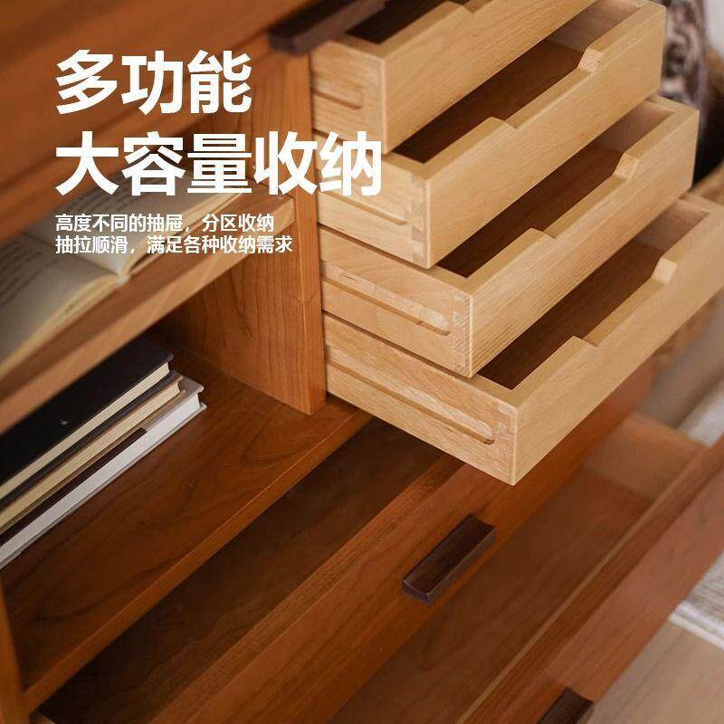 紫藤卷帘室ISI柜储卧收纳物柜樱桃木客色厅斗柜餐边柜带抽屉