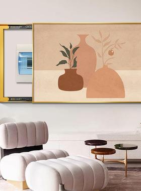 现代约抽象电表箱壁装饰画免孔配打电箱电闸盒遮挡挂画BQ720404总