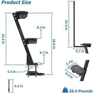现货 重型船用拖车台阶 带安全手柄 防滑表面 通用三阶拖车舌踏板