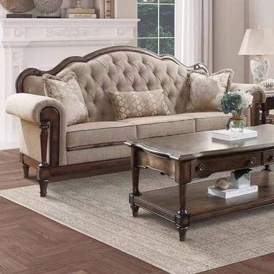 美式艺乡村实木布沙复发单双三人位小户型古新奢华拉扣款沙SEX发