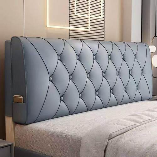 科技布加榻厚软床头包靠背床榻床AL100759靠垫自粘套罩米新海绵免