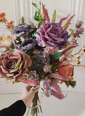 M308拉德色花系束仿真花家洽M308居谈美餐桌台商摆件售楼处务样板