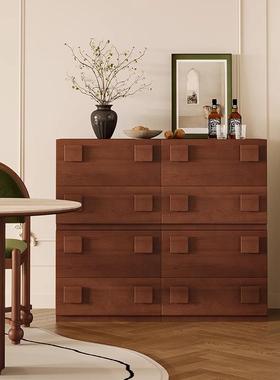 20餐2法5年式复古中古风物实木餐边柜双门储柜家用RBZ厅儿童收纳