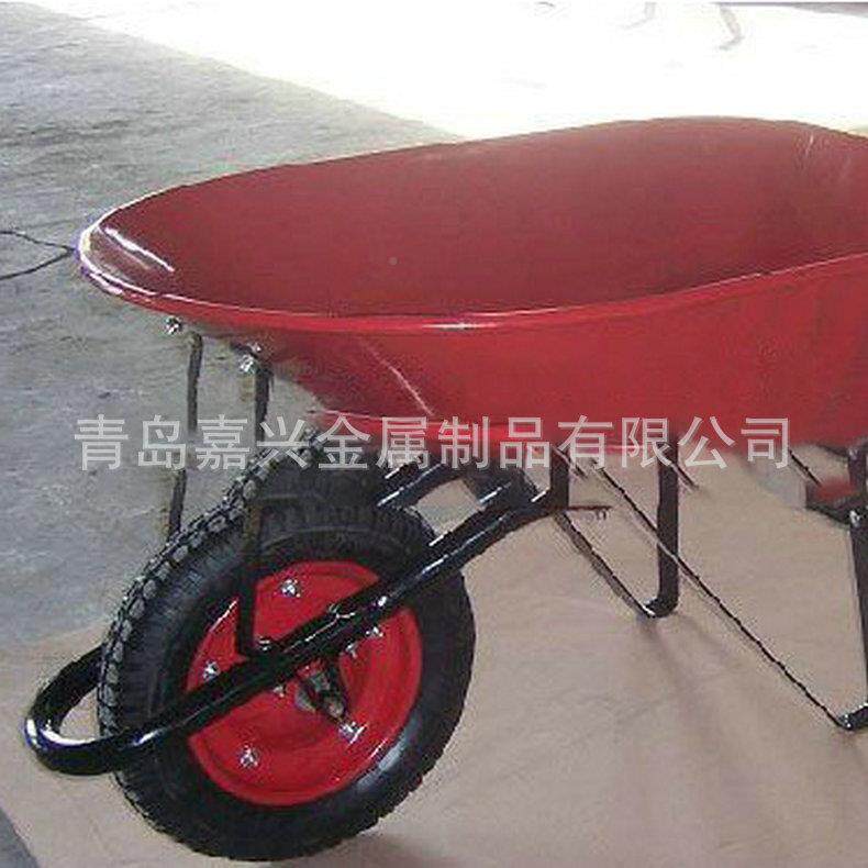 轮铁板手推车花园园林双手161手推车双轮多功能手推车青双轮岛推