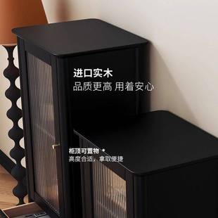 实木餐边柜简约现代客厅靠墙收纳储物茶水柜厨房落地置物柜高低柜