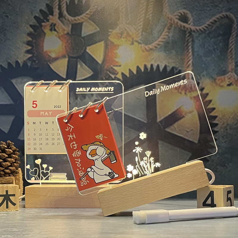 2023年压克力倒计时日历定制高考提醒器发光桌历记事板发光留言板