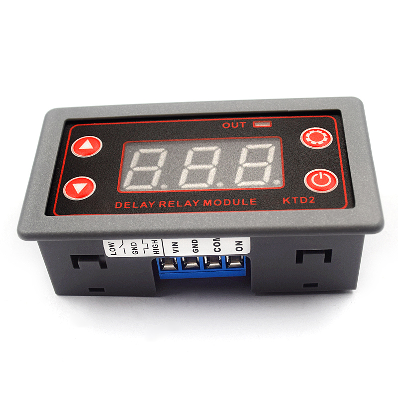 5VV2V全兼容 延时继电器模块 触发循环定时工业防过冲仪表外壳