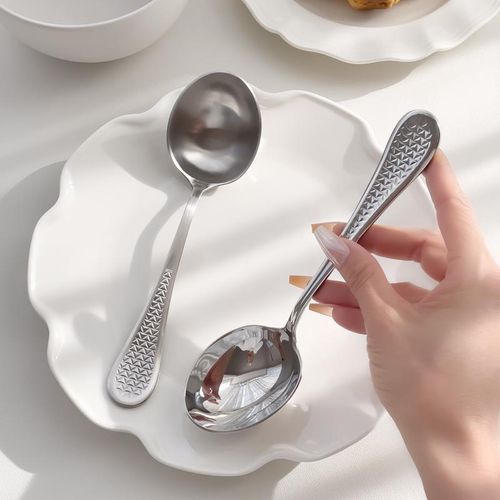 316不锈钢小汤勺家用加深汤匙大号勺子长柄喝粥勺大口喝汤干饭勺