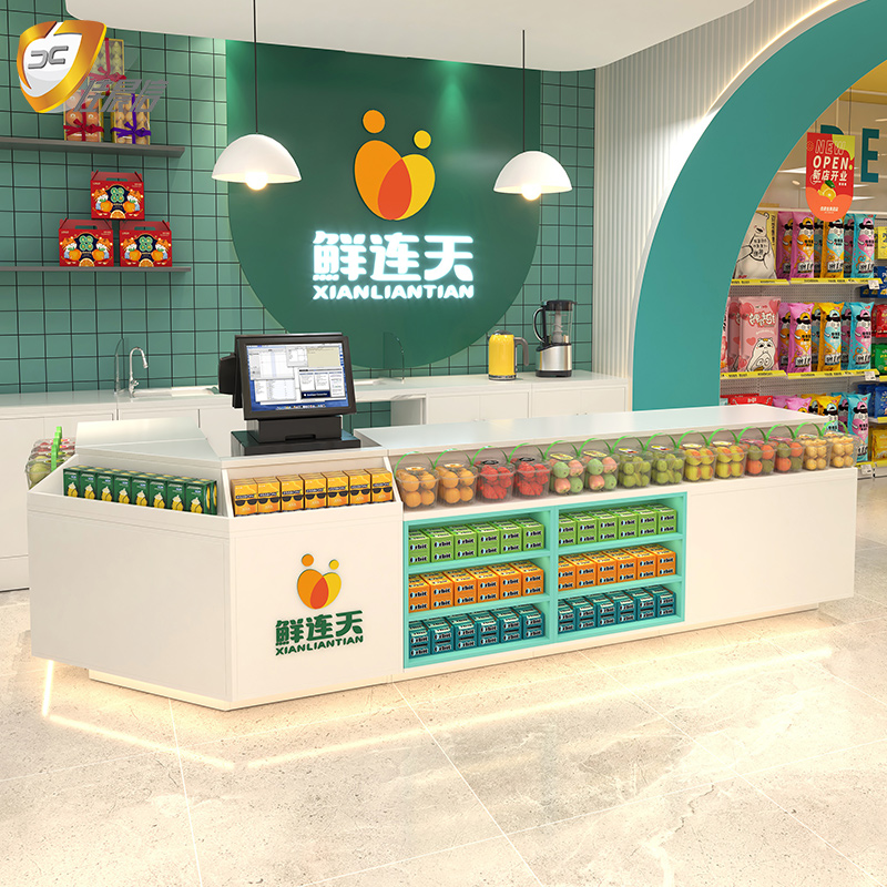 佳晨信水果店收银柜台连锁超市便利店小型店铺收款桌多功能现代转