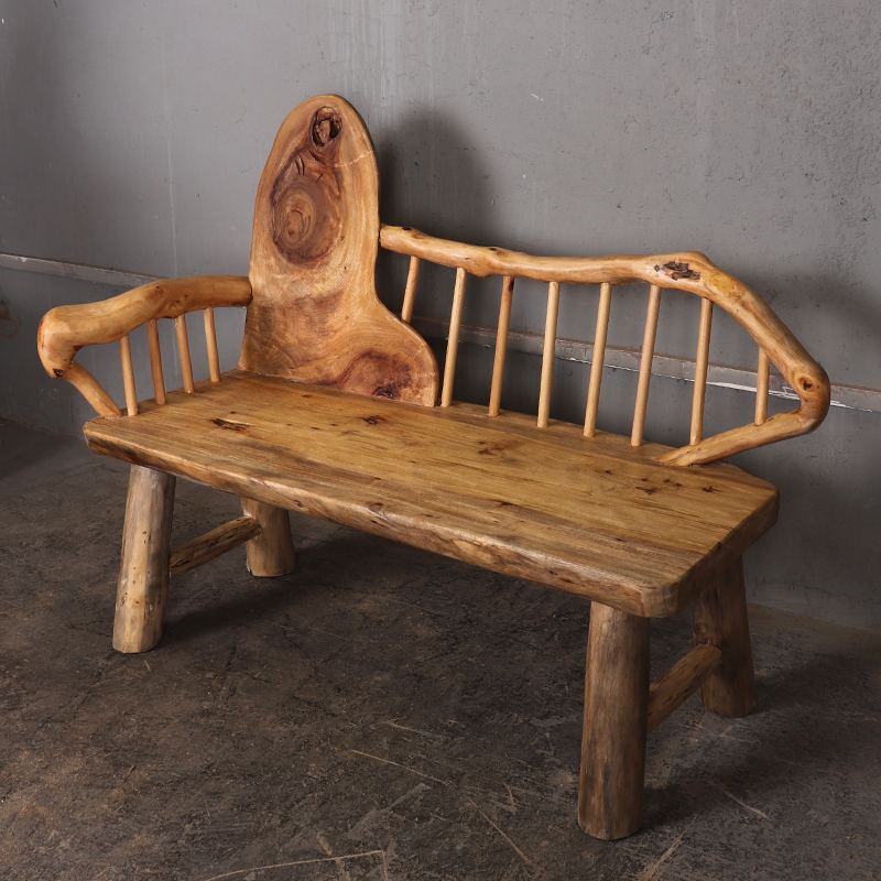 原生态家具实木沙发椅香樟木人原木长椅民宿别墅靠椅田园风客厅