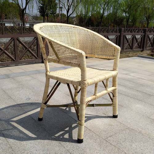 传统老式藤椅天然藤椅竹椅子老式手工靠背椅凉椅休闲椅老年人圈椅