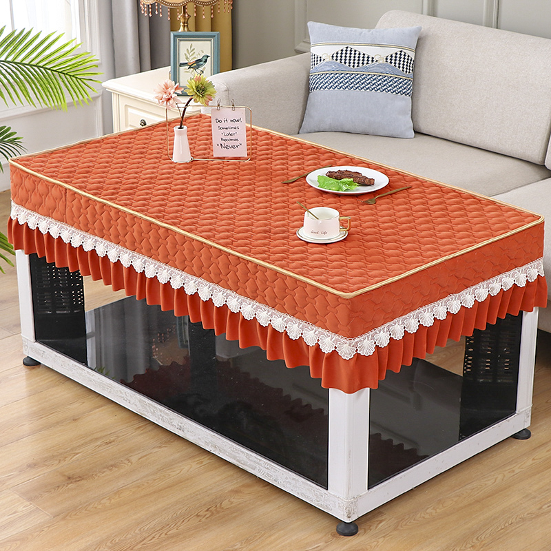 电炉罩烤火桌子罩长方形取暖桌罩新款加厚加绒茶几火架被罩裙摆
