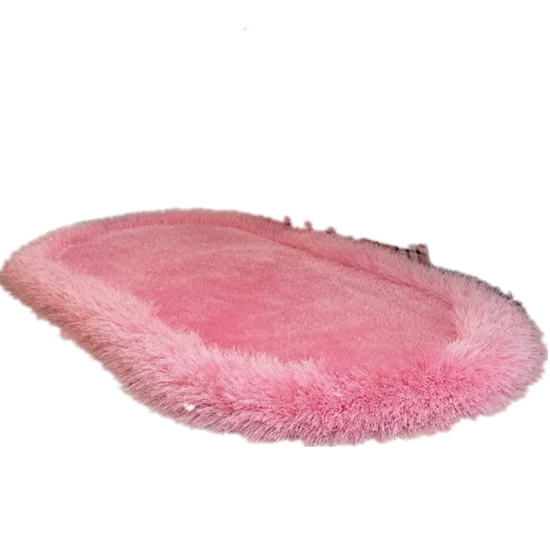 可爱椭圆形卧室床边毯粉色少女心婚房地毯客厅书房休闲加厚大地垫