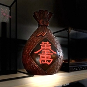 福袋木雕大号零钱存钱罐创意纸币硬币储蓄罐可爱储钱罐礼品摆件