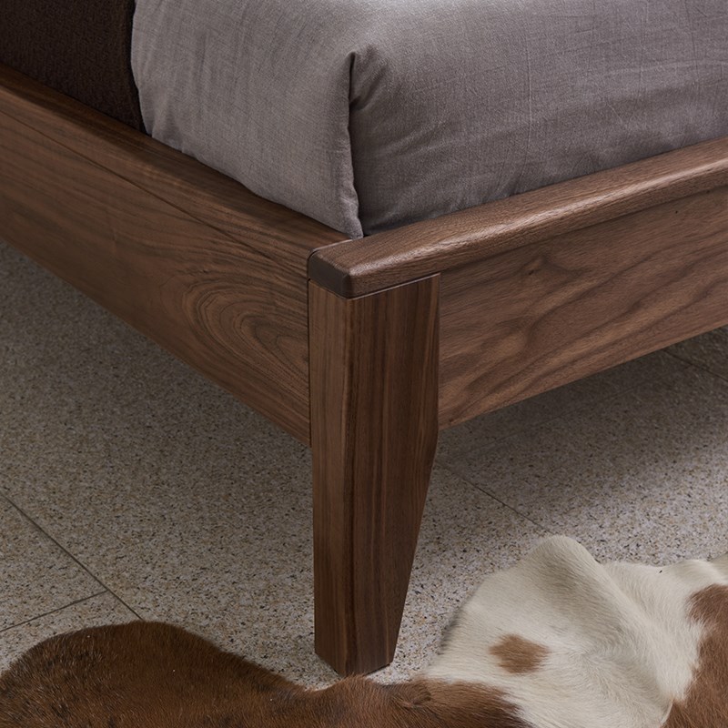 纯实木床1.8米黑胡桃木人床主卧室现代简约婚床1.5m定制2米大床