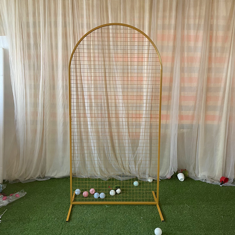 新款婚庆铁艺网格屏风拱门架子橱窗装饰婚礼场景舞台布置迎宾摆件