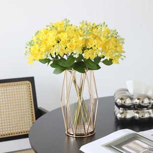 高档花卉茉莉花仿真花束假花绢花摆设客厅餐桌茶几插花装饰品摆件