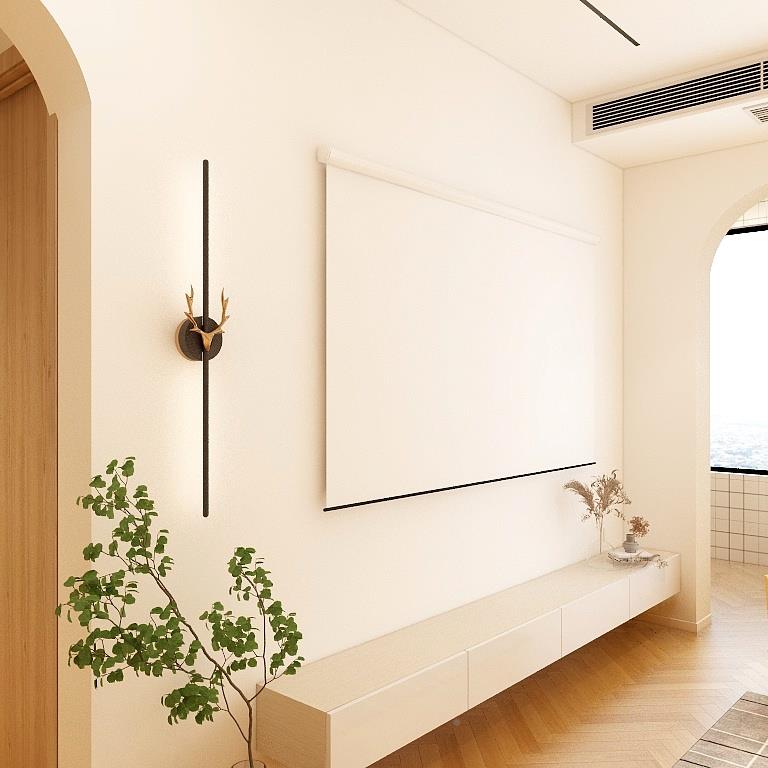 触摸开关角壁灯格栅灯客厅鹿背2409241电视墙景墙极简床长条壁灯