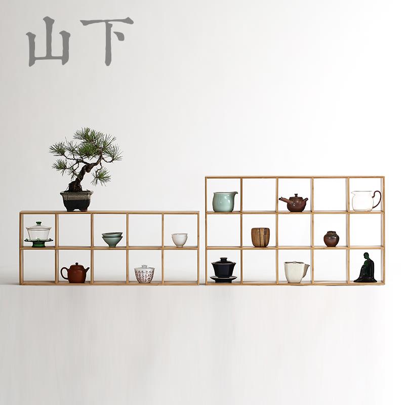 茶竹制多宝阁格子架杯茶收NFS纳层茶架茶具展壶示架置物架原竹多