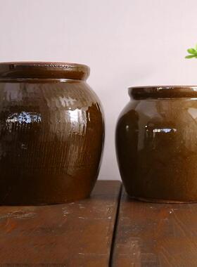 老鸭煲灰煻C6315鸭缸炖罐煨鸡鸭坛腌子小盐焗土陶罐商用老式腌泡