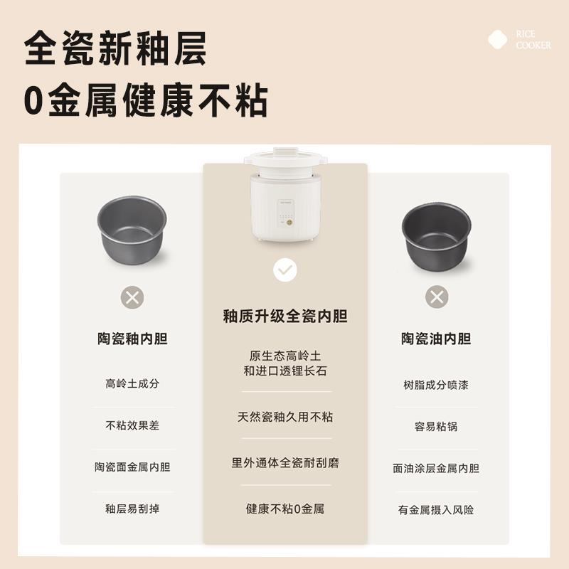 天际 电饭煲1一2人家用迷你小FD23B10T型电锅饭陶1瓷内胆 智能煮