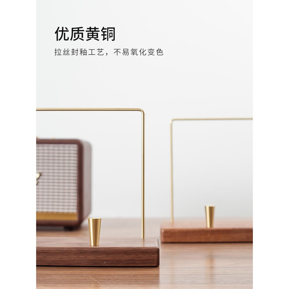 整胶唱片架KMT 黄铜木 展示支架LP黑胶柜CD架垂直黑收纳理桌面实