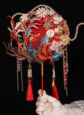 缠花团扇凤凰重工新面娘婚礼双高级成品工闺蜜结婚礼VIDi物手dy自