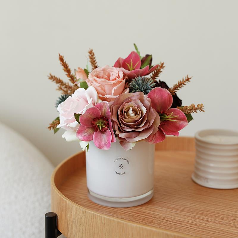 假花仿真花摆设 插ZH-悠长蝴蝶兰芍药花瓶婚房花布置玄摆关件