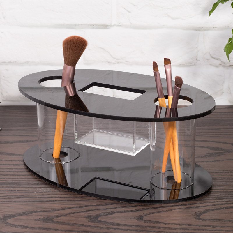 亚克力话筒架KTV桌面麦克风收纳架水晶无线话筒底座K歌会议支架