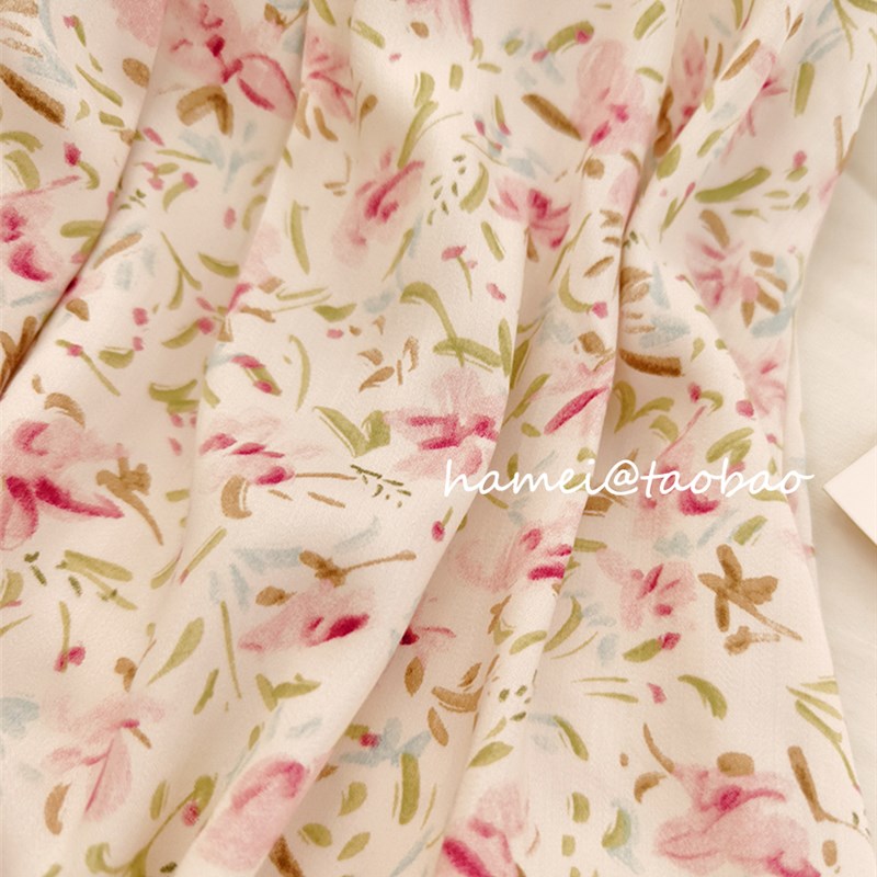 浪漫邂逅清新粉花吊带睡裙凉感睡衣女夏贡缎棉绸可外穿家居服