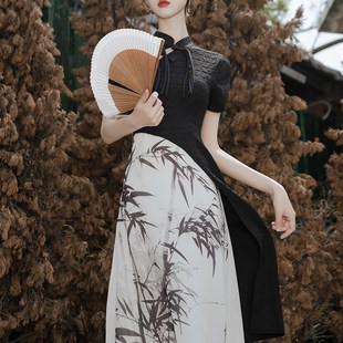 旗袍年轻款高端气质汉服女款改良唐装女夏中国风女装新中式连衣裙