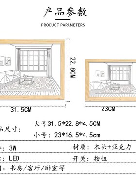 风景灯光画阳光装饰灯画小夜灯线条灯画卧室温馨客厅装饰光影画