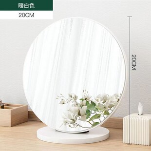 化妆镜桌面梳妆台镜子卧室梳妆镜家用台式公主网红宿舍复古圆镜