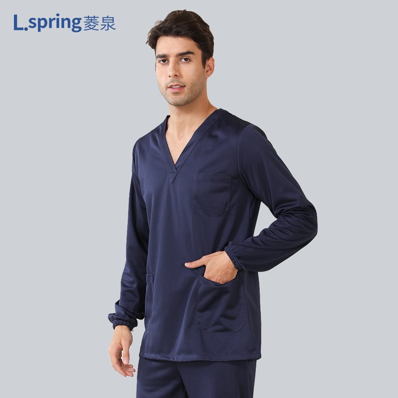 菱泉纯棉洗手衣女短袖刷手服手术衣医护人员医生护士工作服男长袖