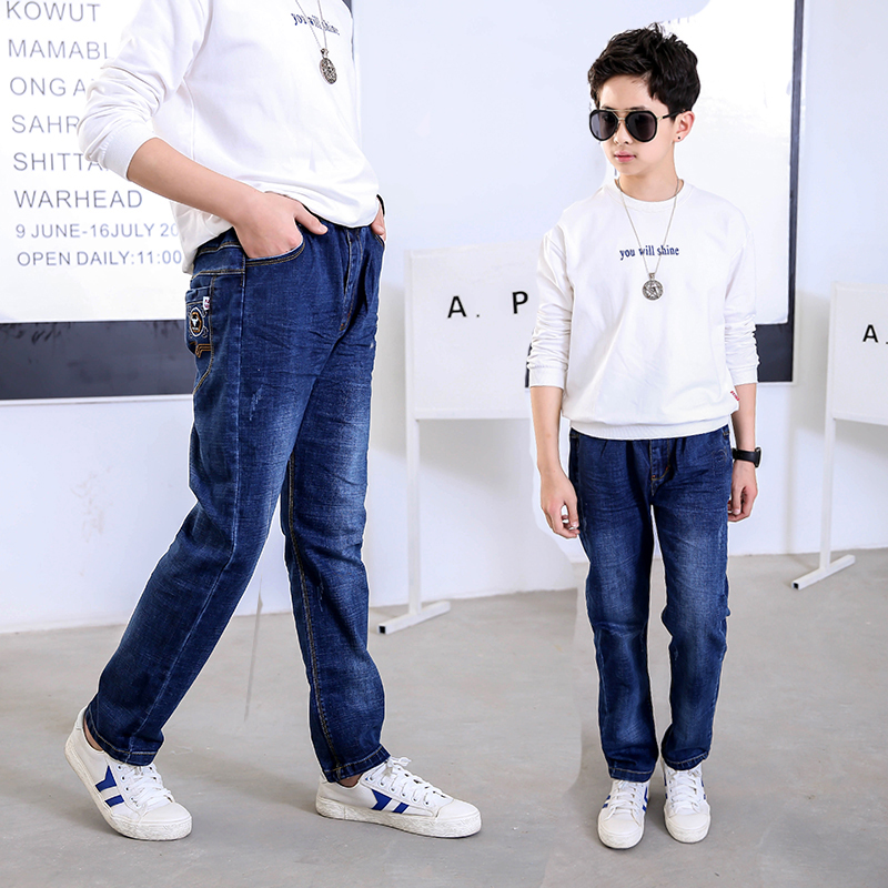 童装男童裤子2021新款5岁中大童春秋长裤8宽松9男孩牛仔裤7加绒10