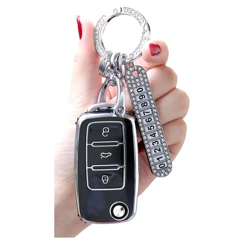 适用大众汽车钥匙套朗逸宝来途观桑塔纳速腾polo捷达帕萨特壳包扣