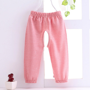 宝宝夏季长裤纯棉A类空调防蚊裤123岁男女婴儿童开裆无骨薄款裤子