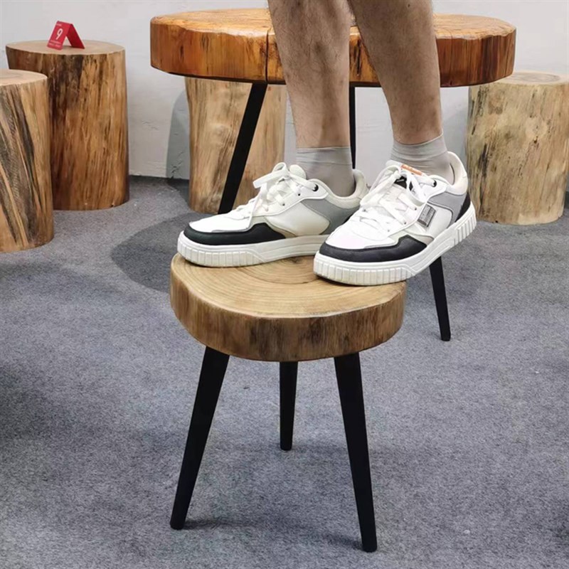 天然圆形香樟木片客厅凳子实木桌子阳台桌原木铁艺实木桌椅换鞋凳