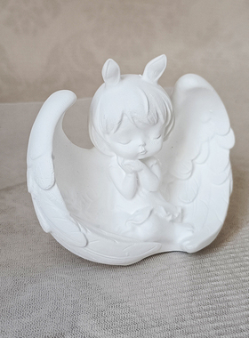 石膏翅膀安妮宝贝小天使女孩北欧风格人物情侣房间桌面摆件可爱