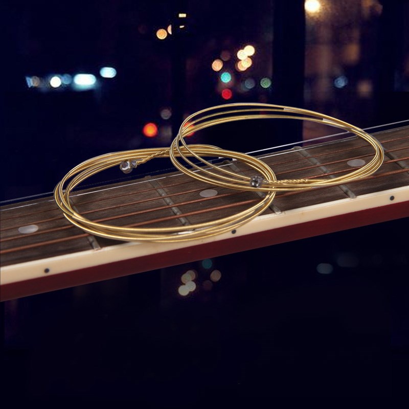 梵巢牌专业民谣吉他琴弦弹拨乐器配件一套六根不锈钢丝材质弦全套