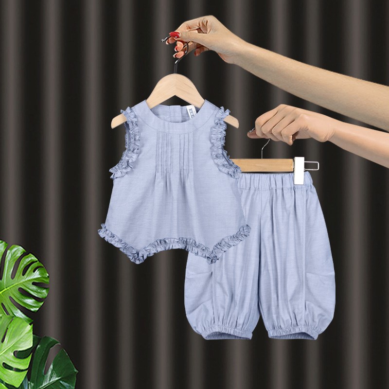 女童套装夏款小童夏装洋气儿童套裤女宝宝休闲百搭上衣裤子两件套