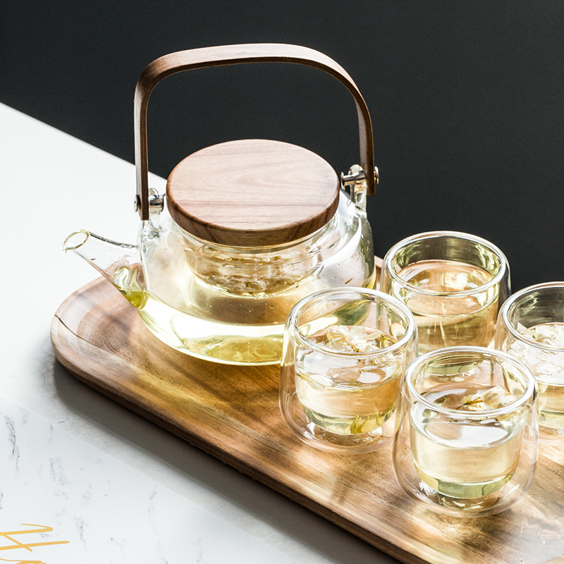 既享泡花茶杯套装花果茶壶家用煮水果茶玻璃壶耐热下午茶蜡烛茶具
