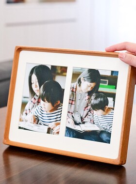 实木相框摆台高级感diy定制洗照片6 8寸A4来图打印相片装裱框摆件