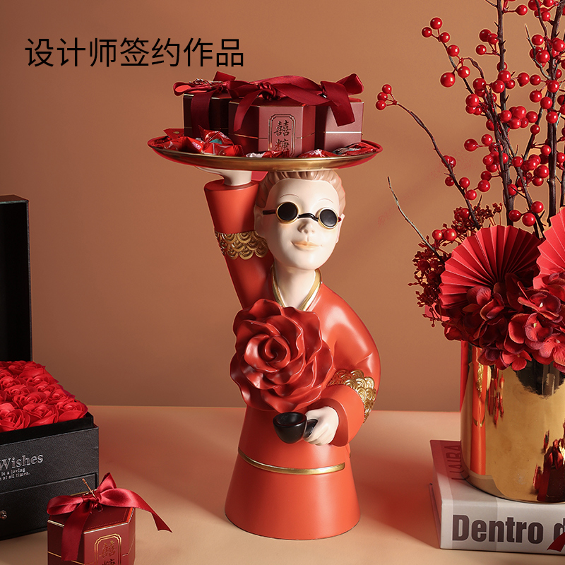 创意结婚礼物送新人闺蜜实用收纳客厅情侣摆件插花浪漫婚宴装饰品